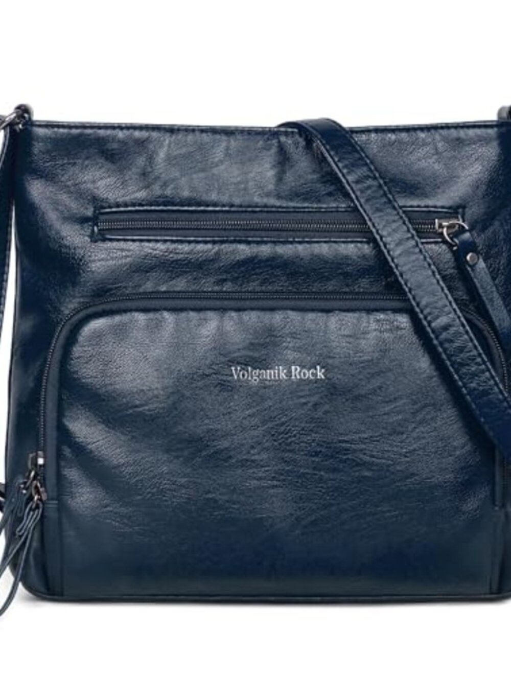 Soft Vegan Leather Crossbody Bag Medium Adjustable Strap Zip Travel Purse